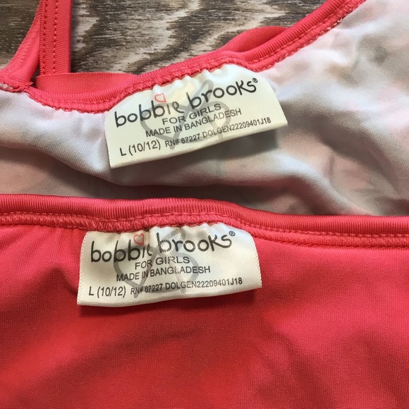 Bobbie Brooks for Girls Flamingo Tankini Swimsuit Large - Picture 10 of 13